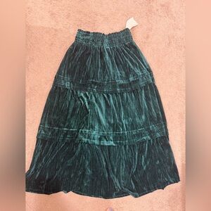 Emerald green Velvet Skirt